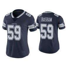 Women Dallas Cowboys #59 Vapor Limited Tarell Basham Navy Jersey