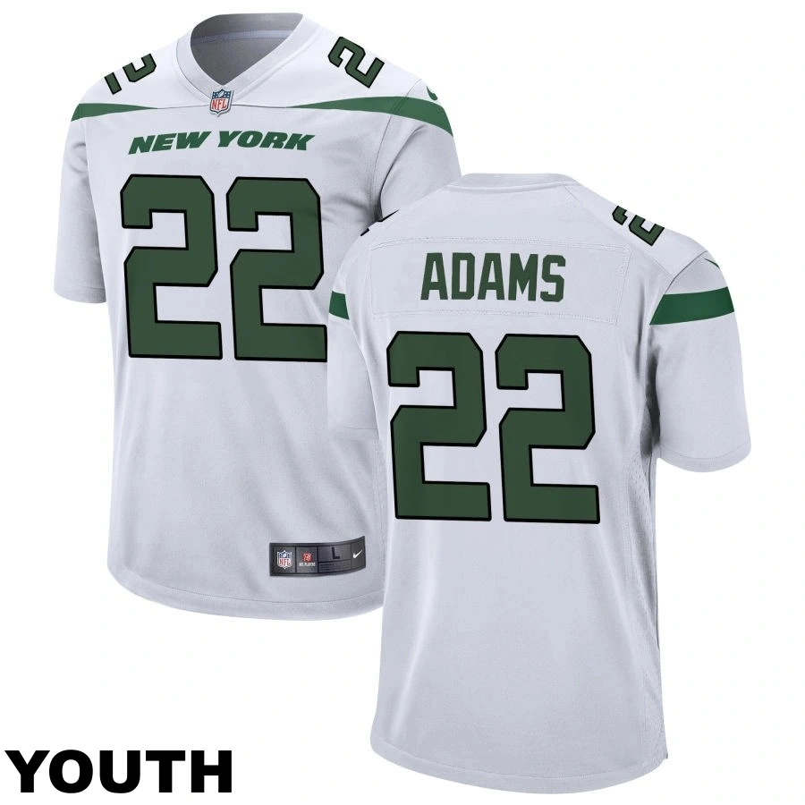 Youth New York Jets #22 Tony Adams White Game Jersey