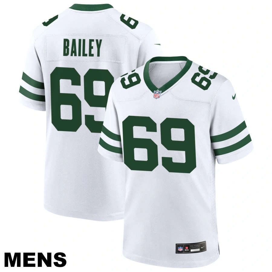 Men's New York Jets #69 Zack Bailey Legacy White Game Jersey