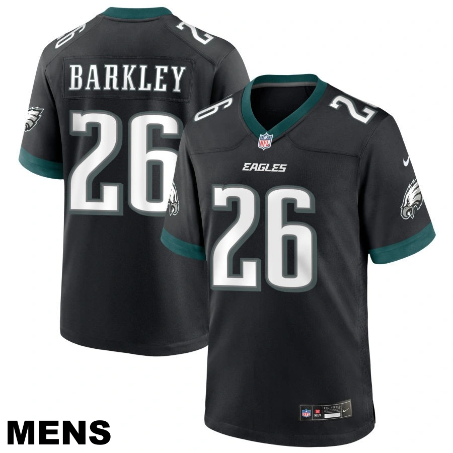Men's Philadelphia Eagles #26 Saquon Barkley Black Alternate Game Jersey