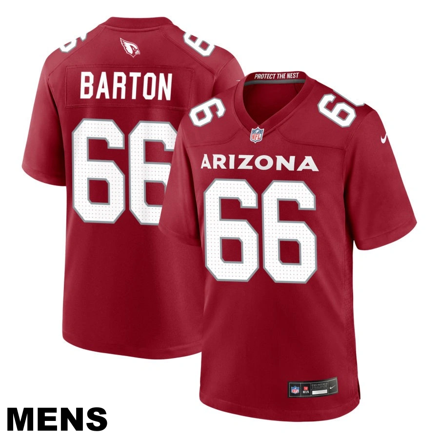 Men's Arizona Cardinals #66 Jackson Barton Cardinal Game Jersey Men's Arizona Cardinals #66 Jackson Barton Cardinal Game Jersey
