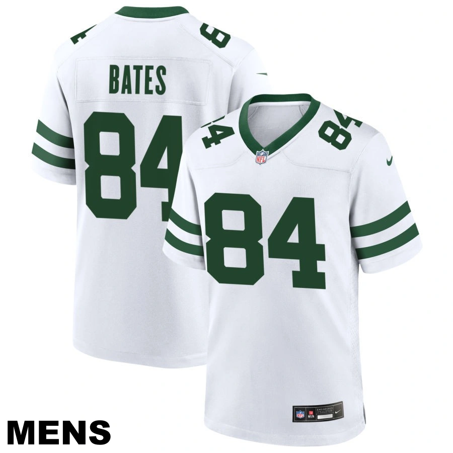 Men's New York Jets #84 Brenden Bates Legacy White Game Jersey