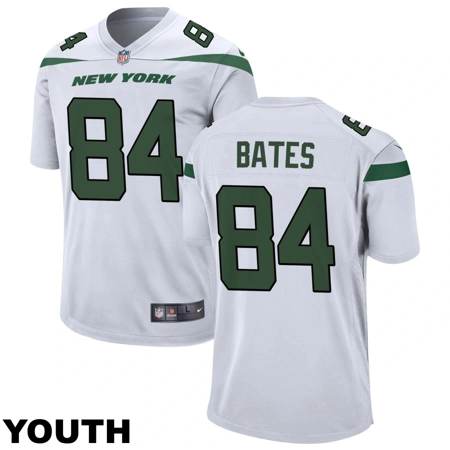 Youth New York Jets #84 Brenden Bates White Game Jersey