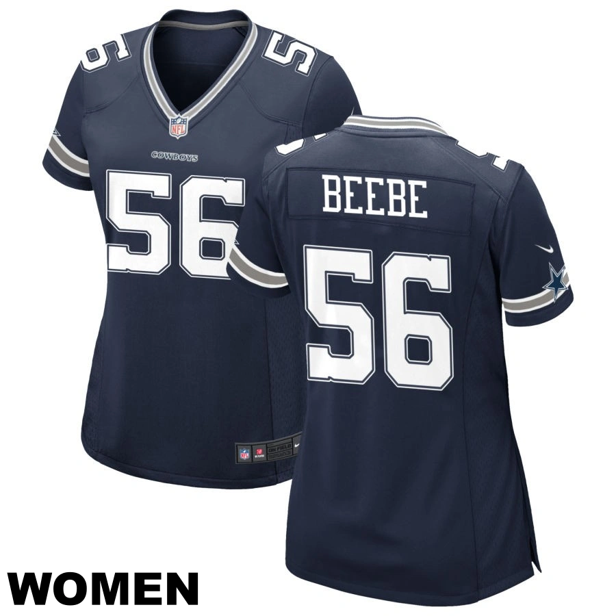 Women's #56 Cooper Beebe Navy Dallas Cowboys Game Jersey