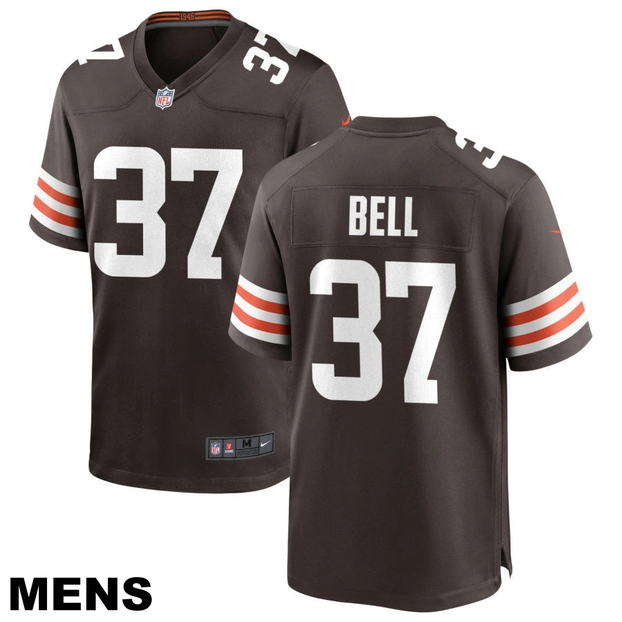Men's Cleveland Browns#37 D'Anthony Bell Brown Game Jersey