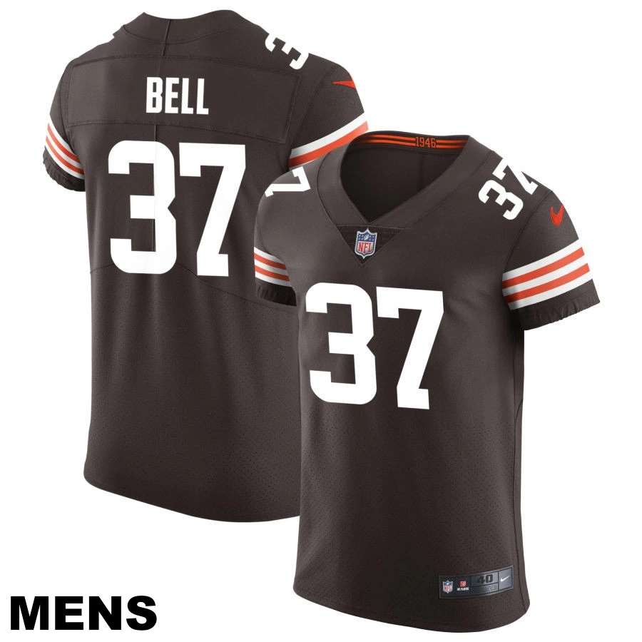 Men's Cleveland Browns #37 D'Anthony Bell Brown Vapor Elite Jersey