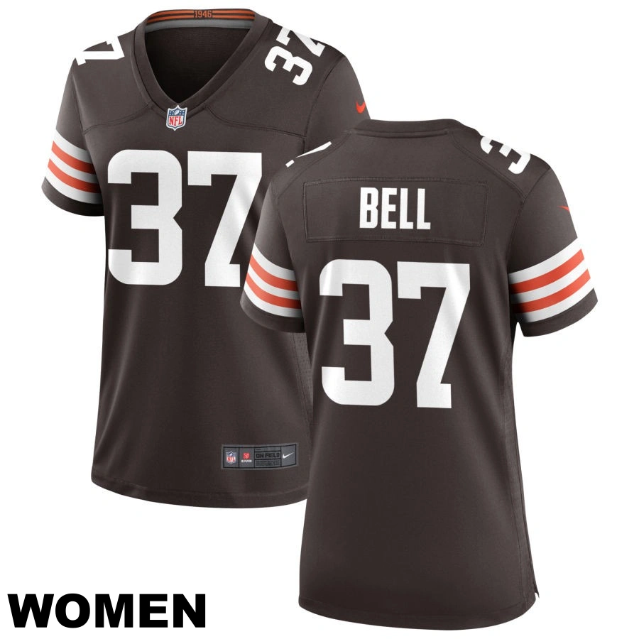 Women's Cleveland Browns#37 D'Anthony Bell Brown Game Jersey