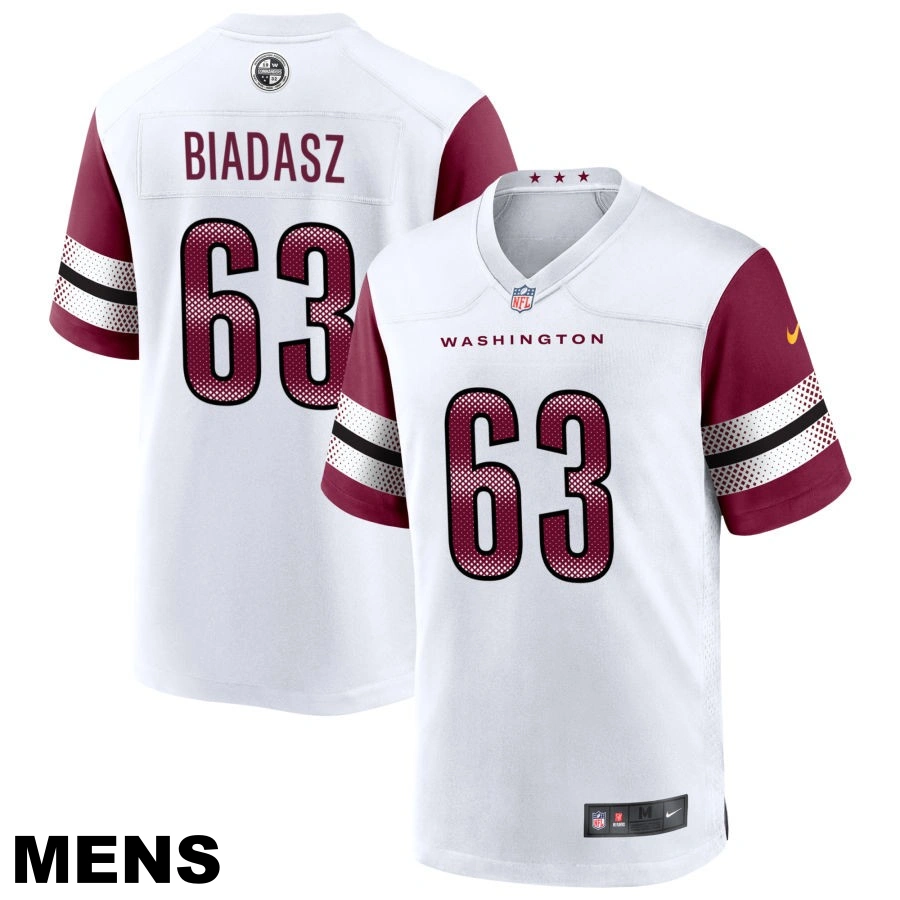 Men's Washington Commanders #63 Tyler Biadasz White Game Player Jersey