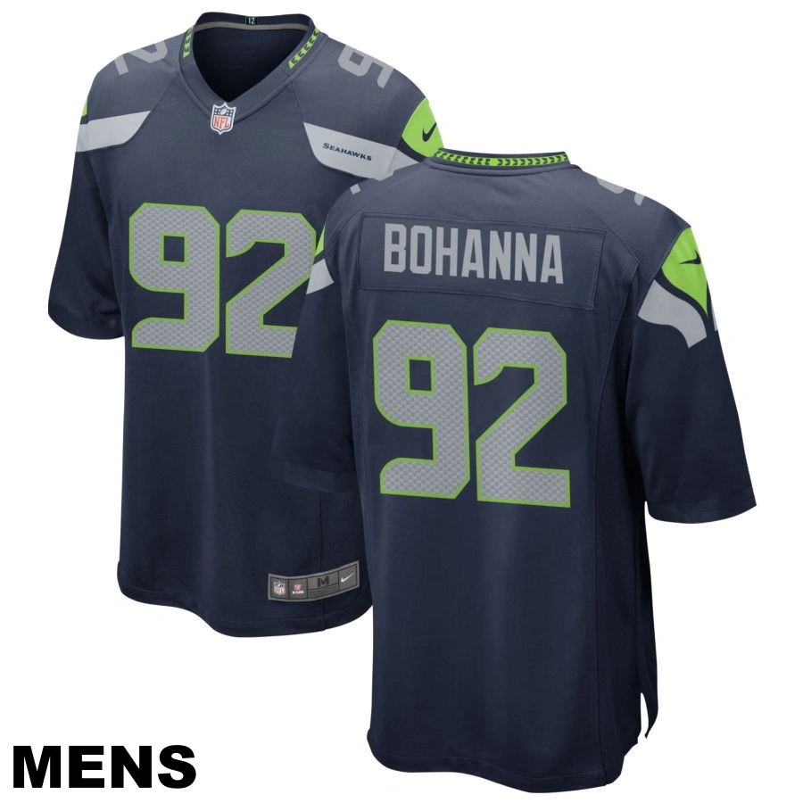 Men's Seattle Seahawks #92 Quinton Bohanna College Navy Game Jersey