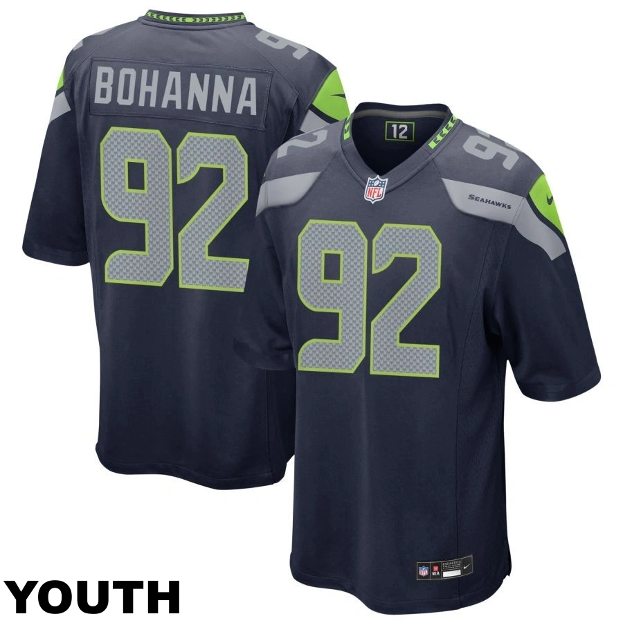 Youth Seattle Seahawks #92 Quinton Bohanna College Navy Game Jersey