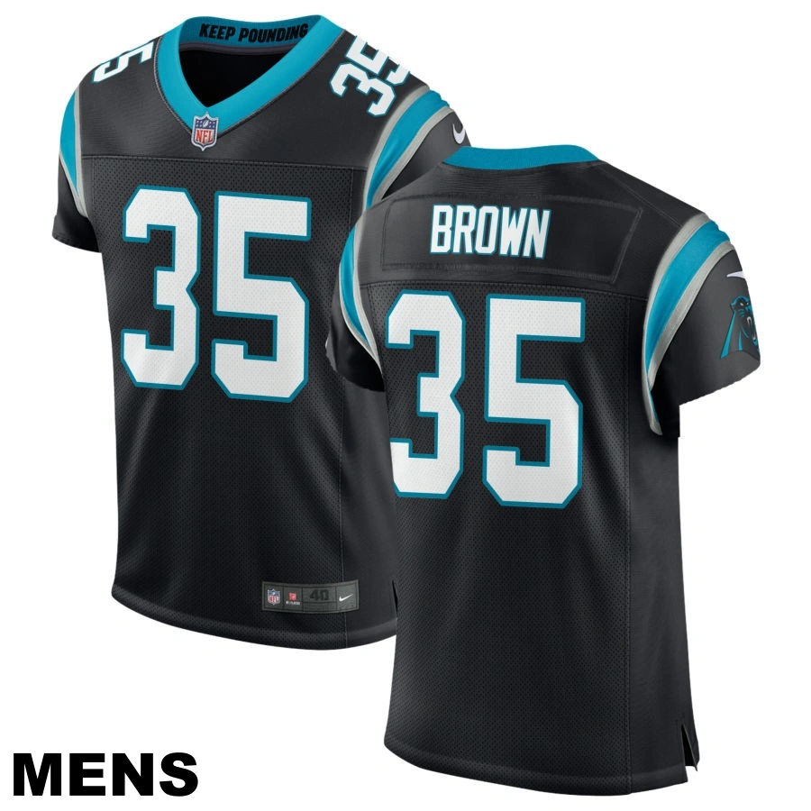 Men's Carolina Panthers #35 Anthony Brown Black Classic Elite Jersey