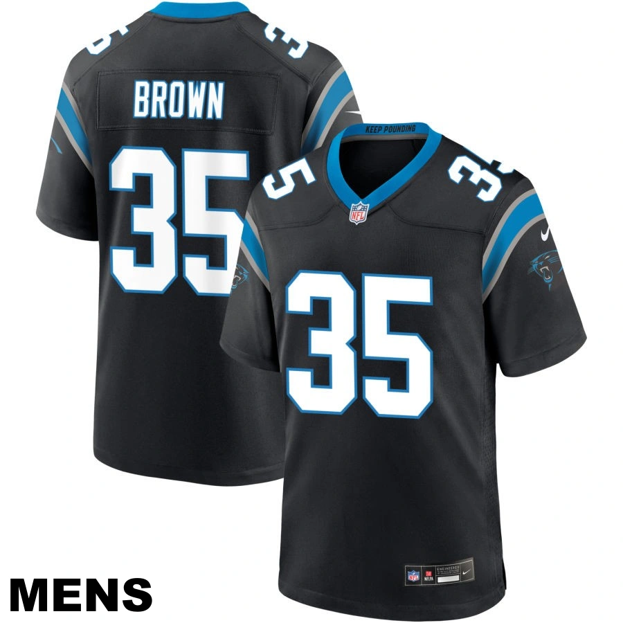 Men's Carolina Panthers #35 Anthony Brown Black Game Jersey