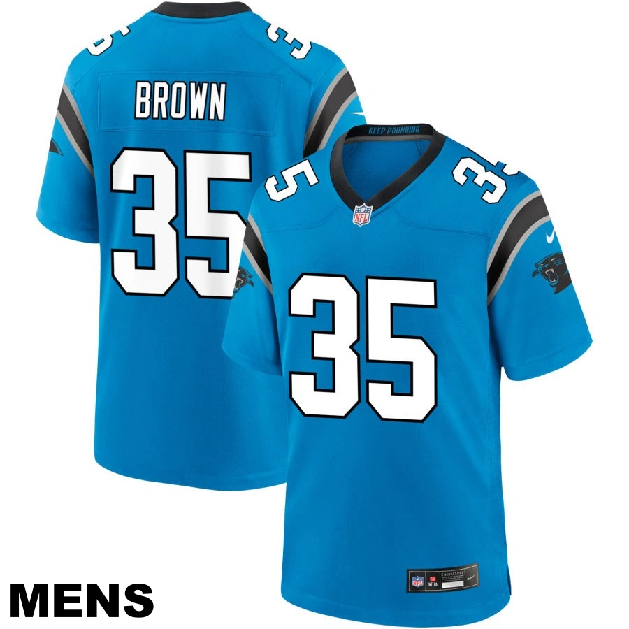Men's Carolina Panthers #35 Anthony Brown Blue Alternate Game Jersey
