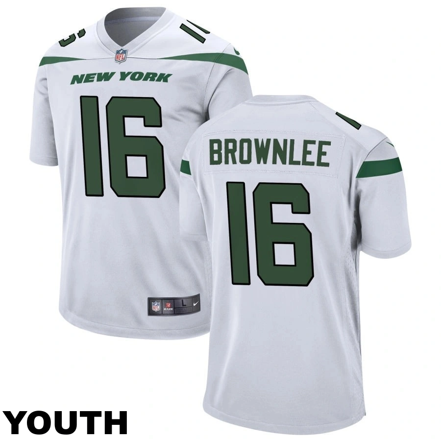 Youth New York Jets #16 Jason Brownlee White Game Jersey