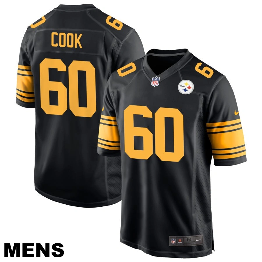 Men's Pittsburgh Steelers #60 Dylan Cook Black Alternate Game Jersey