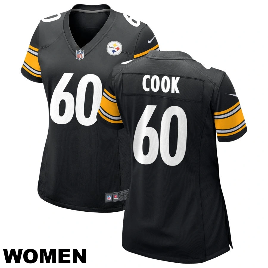 Women's #60 Dylan Cook Black Pittsburgh Steelers Game Jersey