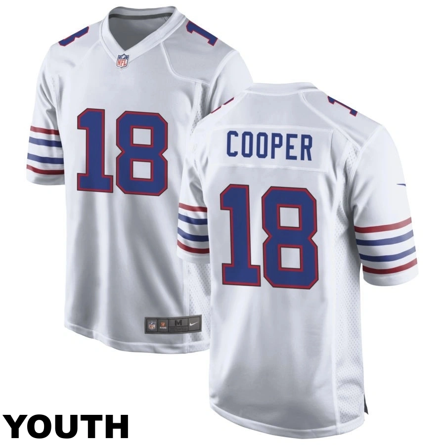 Youth Buffalo Bills #18 Amari Cooper White Alternate Game Jersey Youth Buffalo Bills #18 Amari Cooper White Alternate Game Jersey