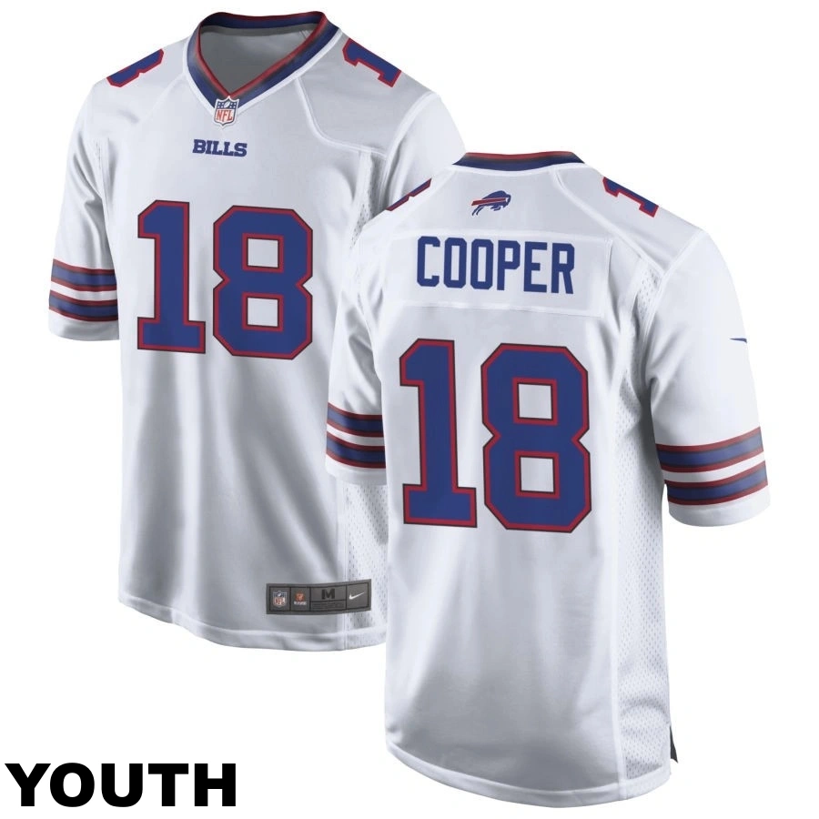 Youth Buffalo Bills #18 Amari Cooper White Game Jersey Youth Buffalo Bills #18 Amari Cooper White Game Jersey
