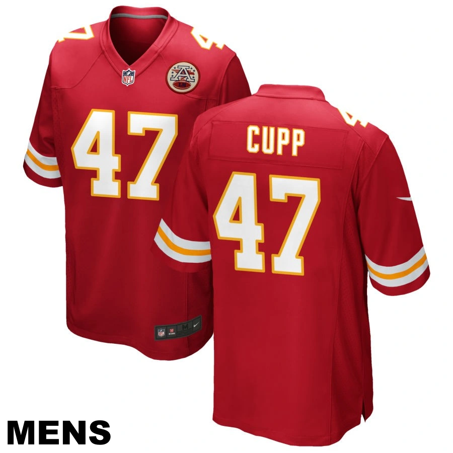 Men's Kansas City Chiefs #47 Baylor Cupp Red Game Jersey