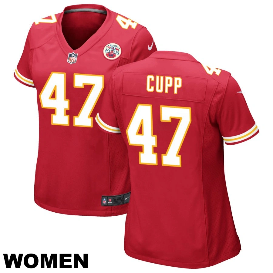 Women's #47 Baylor Cupp Red Kansas City Chiefs Game Jersey