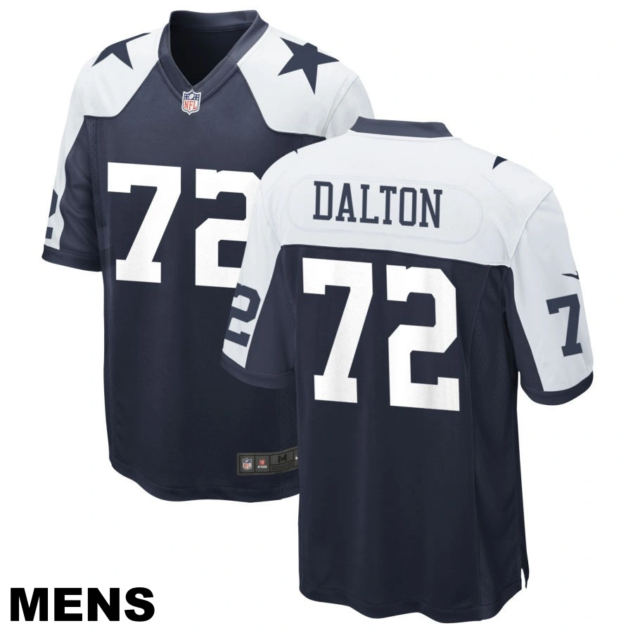 Men's Dallas Cowboys #72 Jalen Dalton Navy Alternate Game Jersey