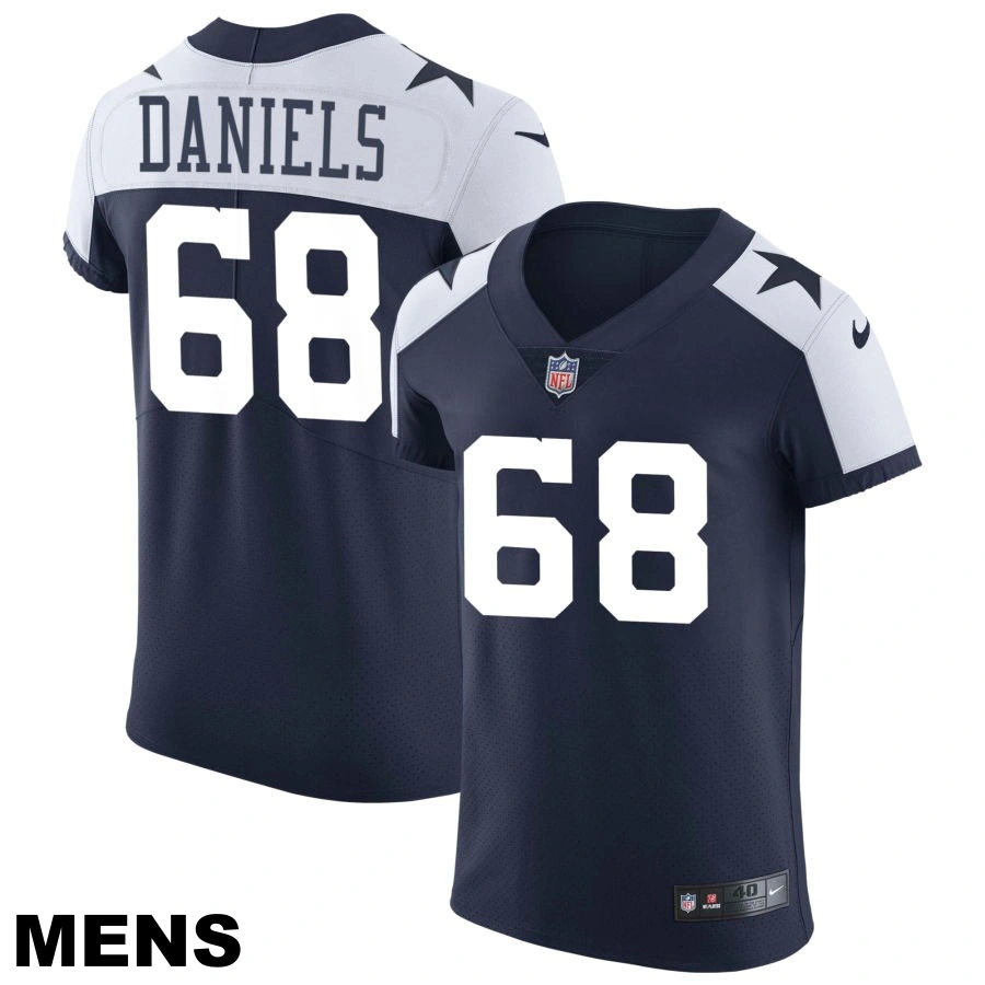 Men's Dallas Cowboys #68 Braeden Daniels Navy Alternate Vapor Elite Jersey