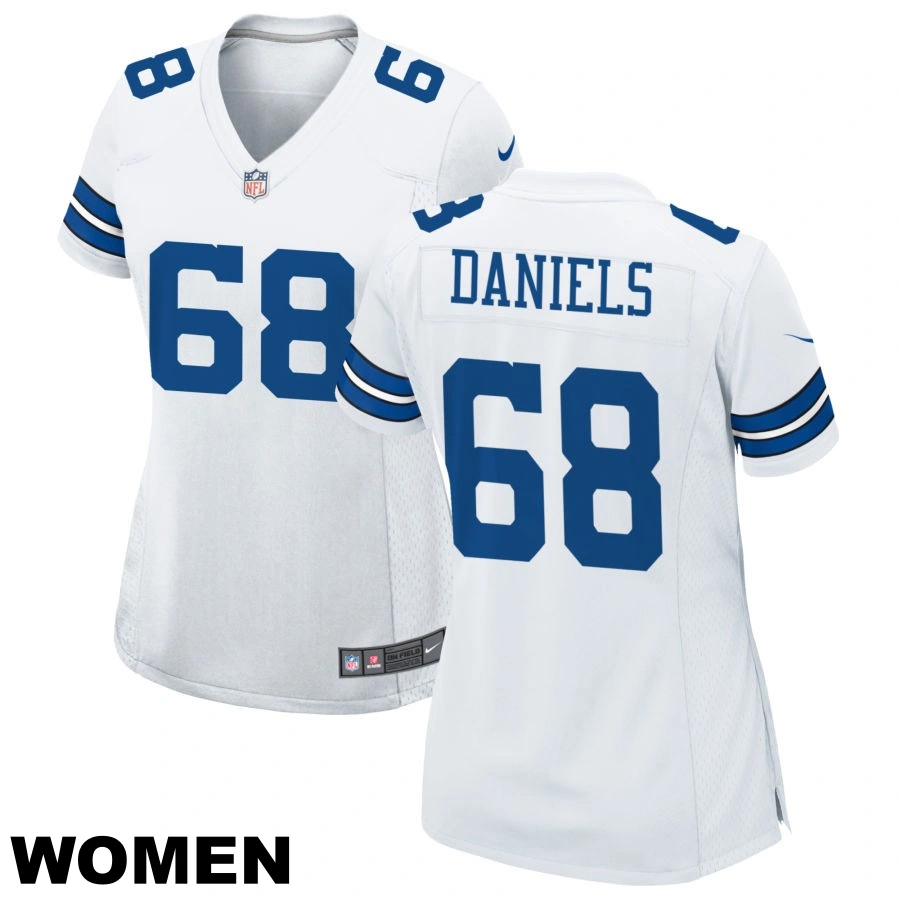 Women's #68 Braeden Daniels White Dallas Cowboys Game Jersey