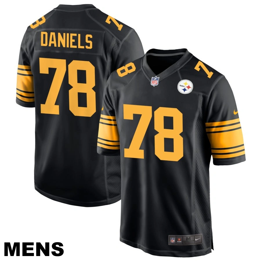 Men's Pittsburgh Steelers #78 James Daniels Black Alternate Game Jersey