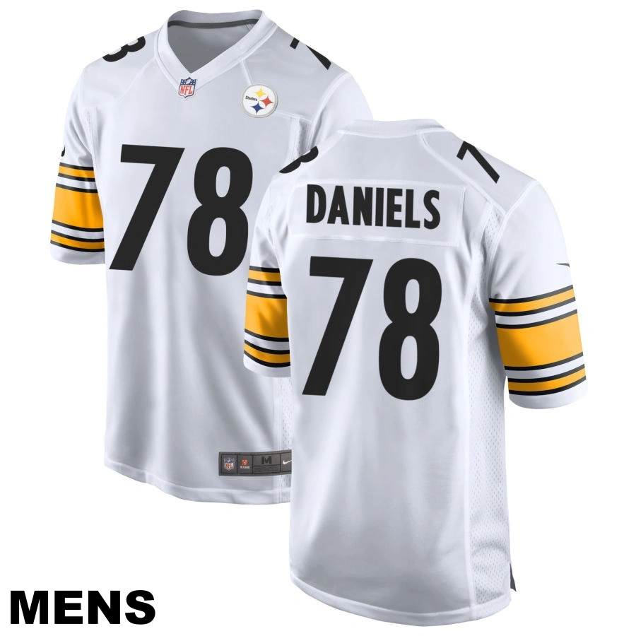 Men's Pittsburgh Steelers #78 James Daniels White Game Jersey