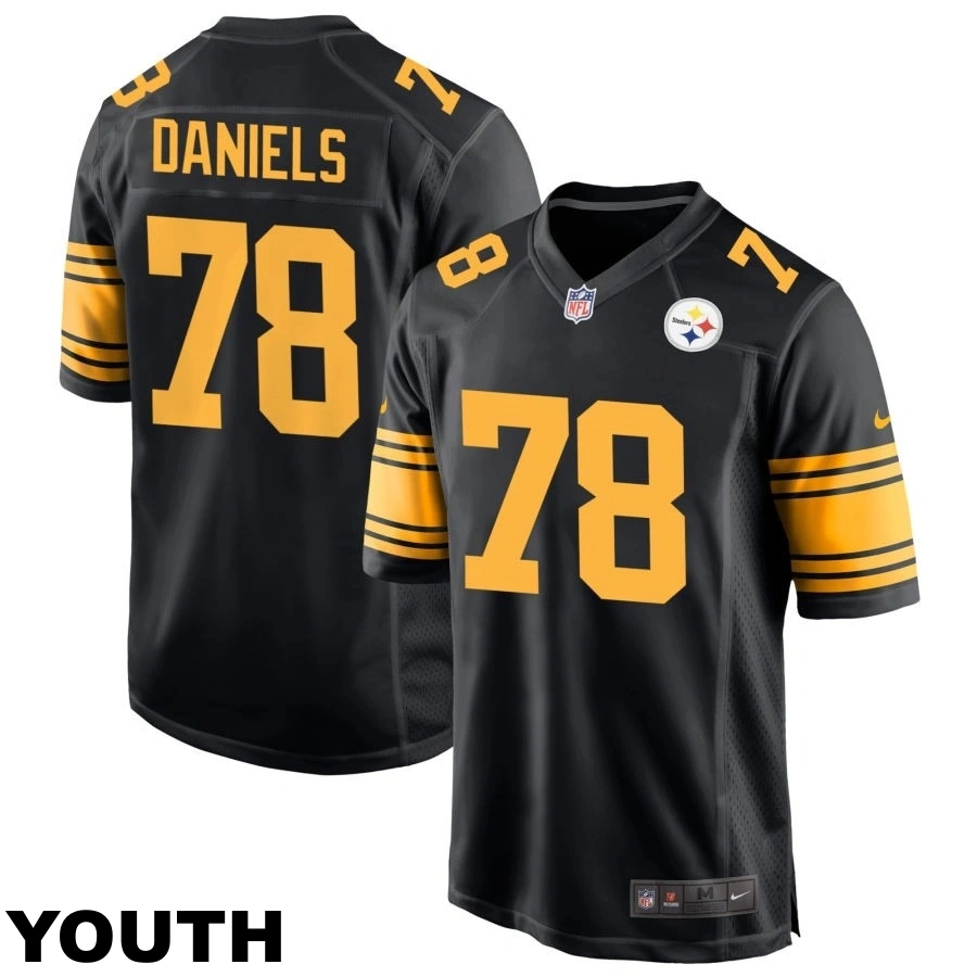Youth Pittsburgh Steelers #78 James Daniels Black Alternate Game Jersey