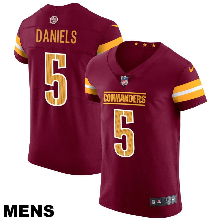 Men's Washington Commanders #5 Jayden Daniels Burgundy Vapor Untouchable Elite Jersey