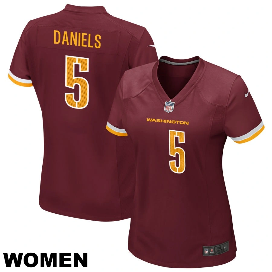 Women's Washington Commanders #5 Jayden Daniels Burgundy Game Player Jersey