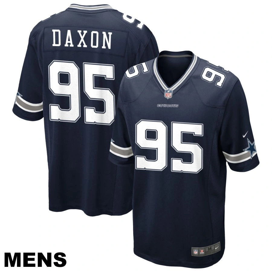 Men's Dallas Cowboys #95 Denzel Daxon Navy Game Jersey