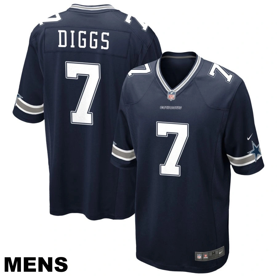 Men's Dallas Cowboys #7 Trevon Diggs Navy Game Jersey Men's Dallas Cowboys #7 Trevon Diggs Navy Game Jersey
