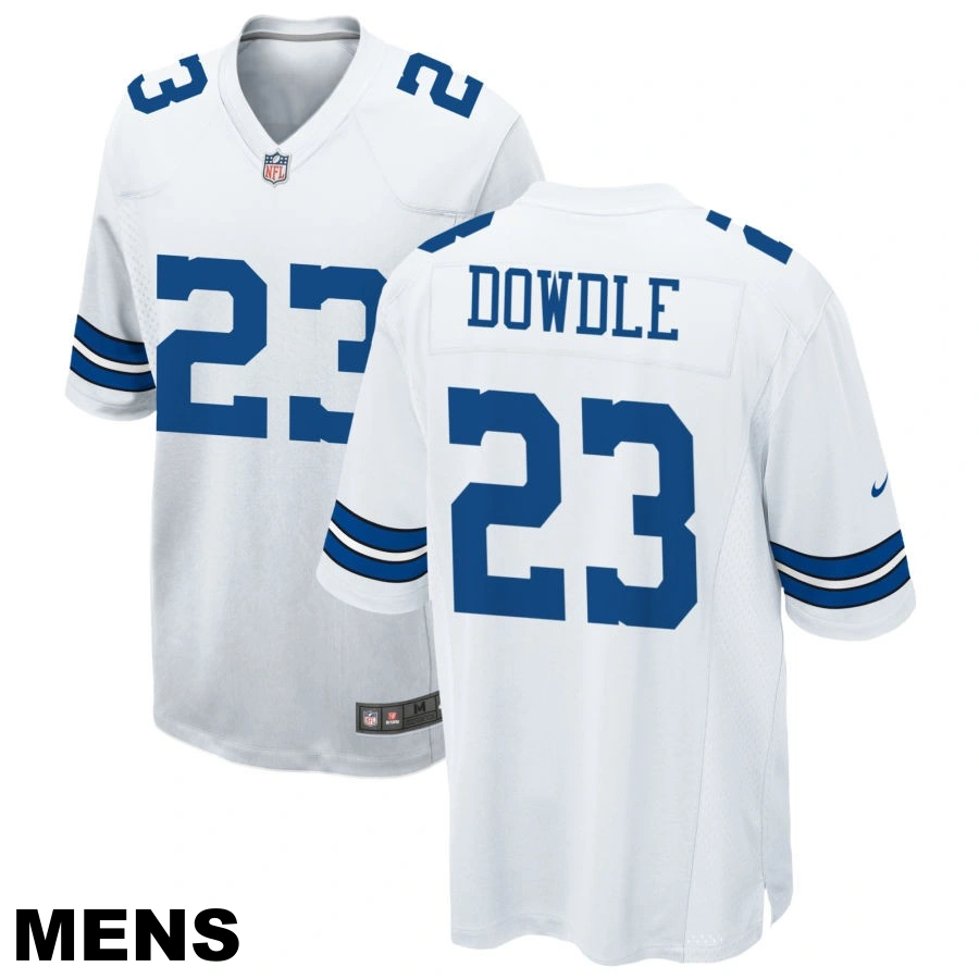 Men's Dallas Cowboys #23 Rico Dowdle White Game Jersey
