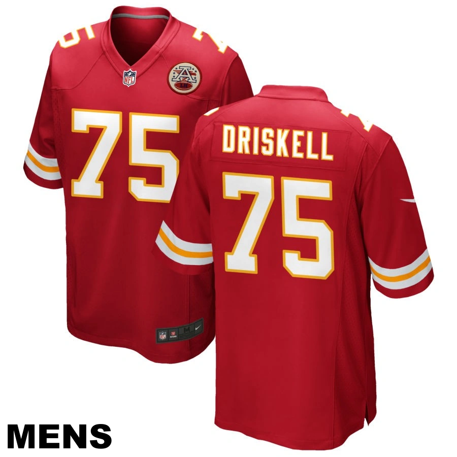 Men's Kansas City Chiefs #75 Ethan Driskell Red Game Jersey