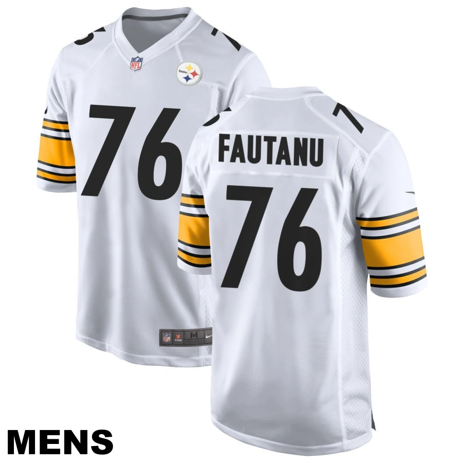 Men's Pittsburgh Steelers #76 Troy Fautanu White Game Jersey
