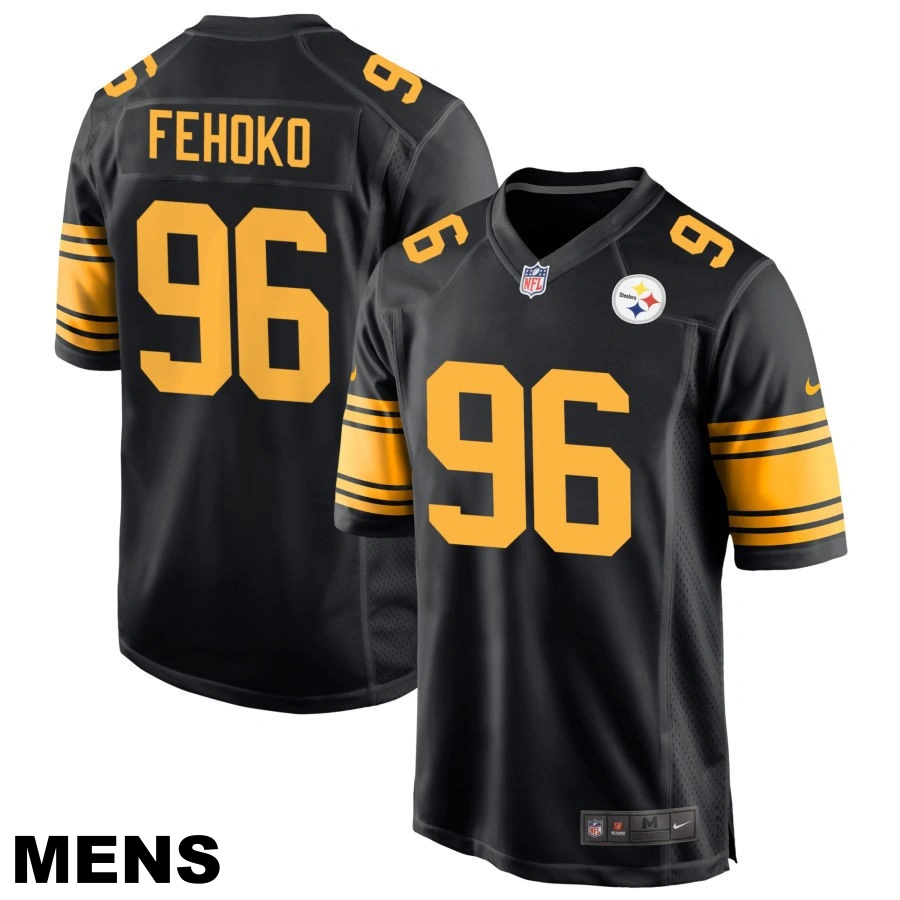 Men's Pittsburgh Steelers #96 Breiden Fehoko Black Alternate Game Jersey