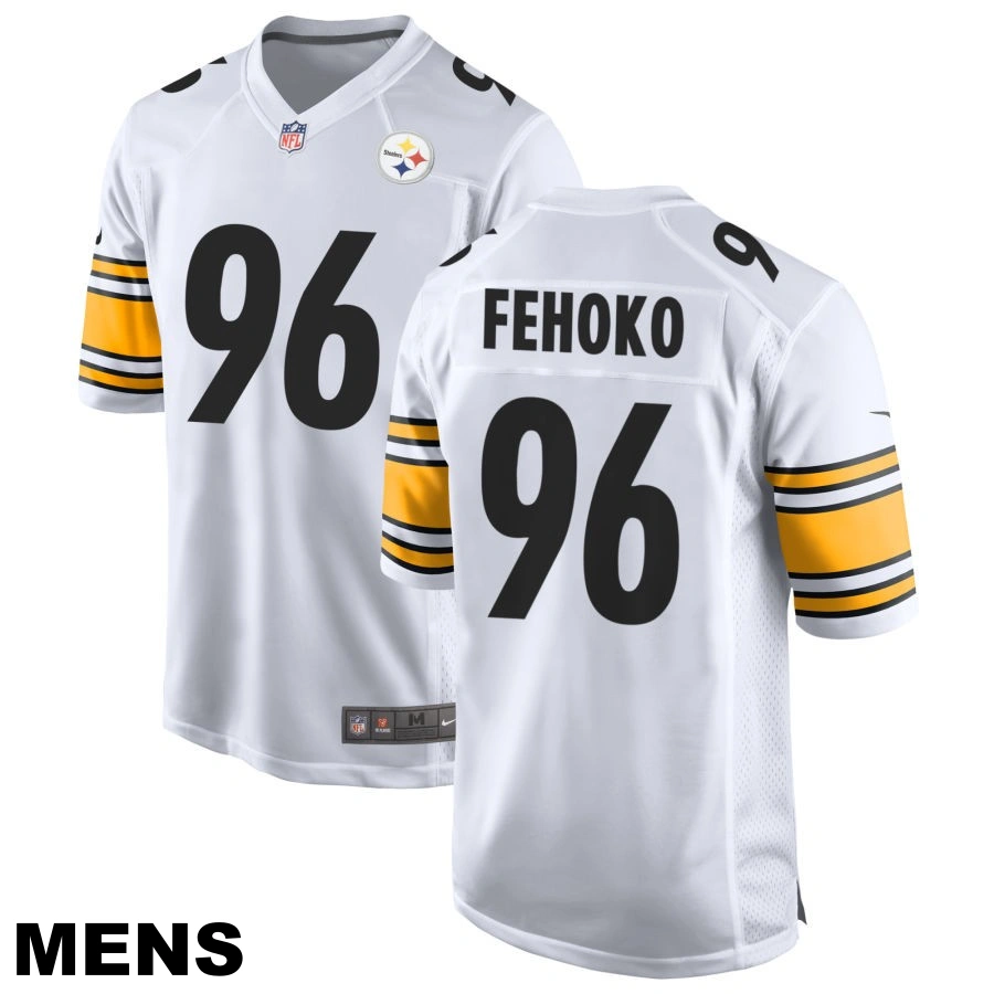 Men's Pittsburgh Steelers #96 Breiden Fehoko White Game Jersey