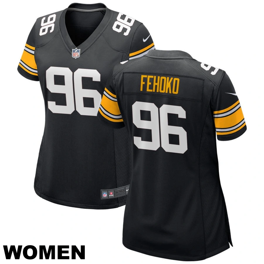 Women's #96 Breiden Fehoko Black Pittsburgh Steelers Alternate Game Jersey