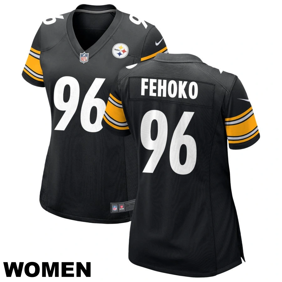 Women's #96 Breiden Fehoko Black Pittsburgh Steelers Game Jersey
