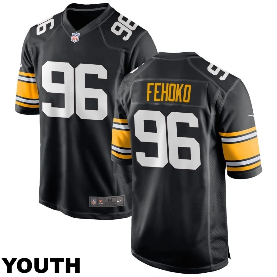 Youth Pittsburgh Steelers #96 Breiden Fehoko Black Alternate Game Jersey