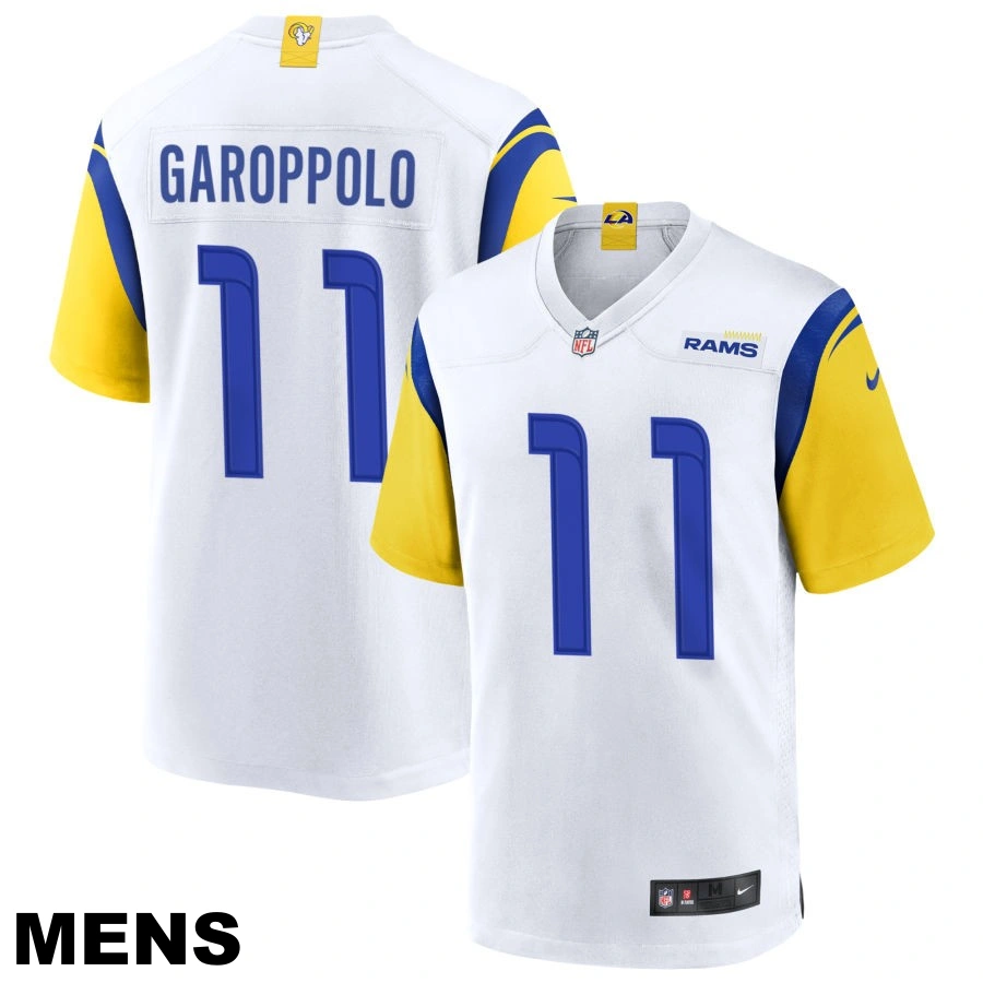 Men's Los Angeles Rams #11 Jimmy Garoppolo White Alternate Jersey Men's Los Angeles Rams #11 Jimmy Garoppolo White Alternate Jersey