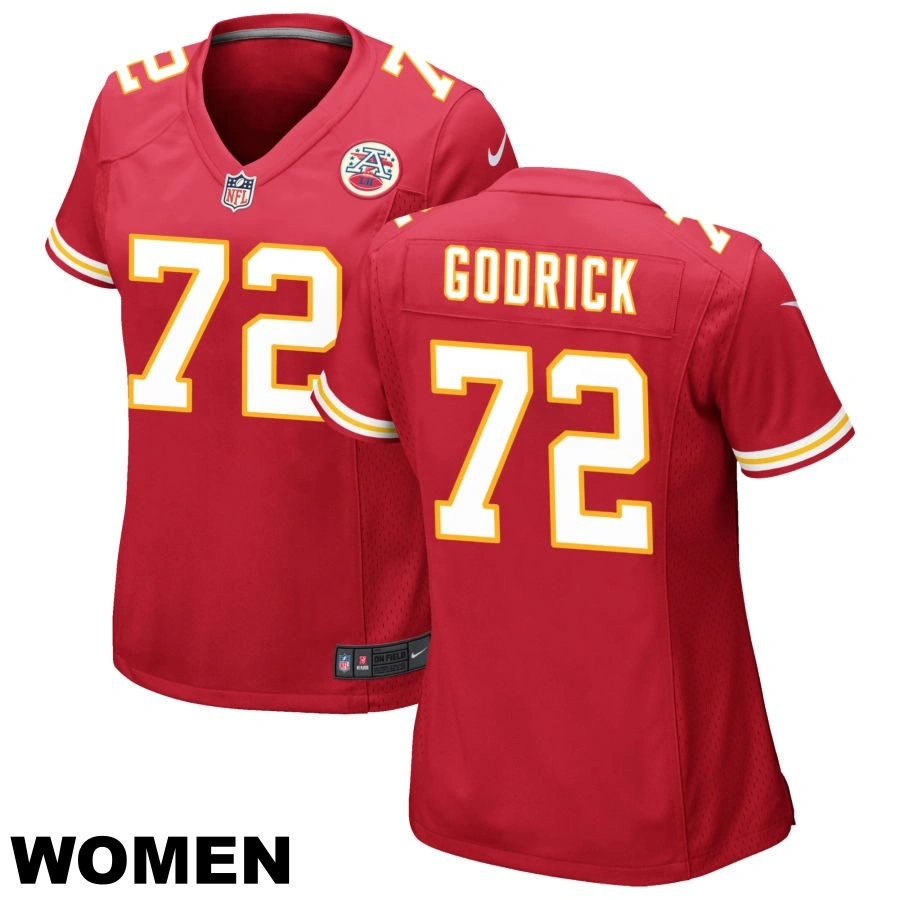 Women's #72 Chukwuebuka Godrick Red Kansas City Chiefs Game Jersey
