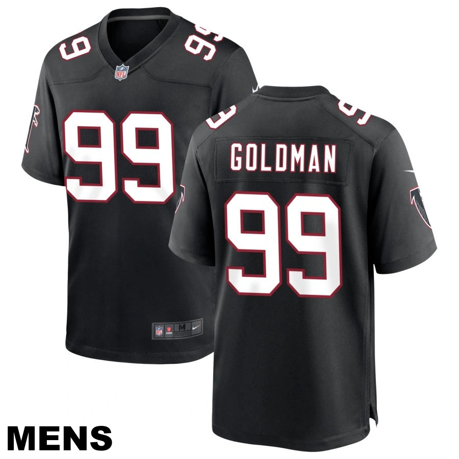 Men's Atlanta Falcons #99 Eddie Goldman Black Throwback Game Jersey