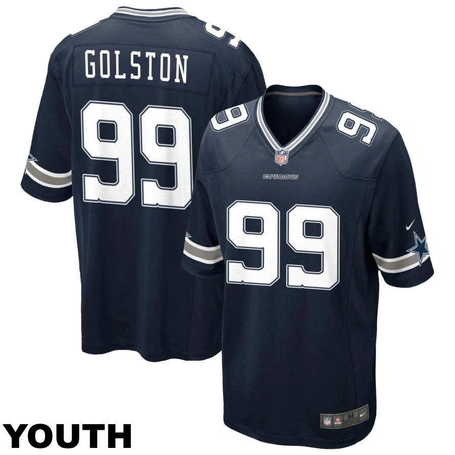 Youth Dallas Cowboys #99 Chauncey Golston Navy Game Jersey Youth Dallas Cowboys #99 Chauncey Golston Navy Game Jersey