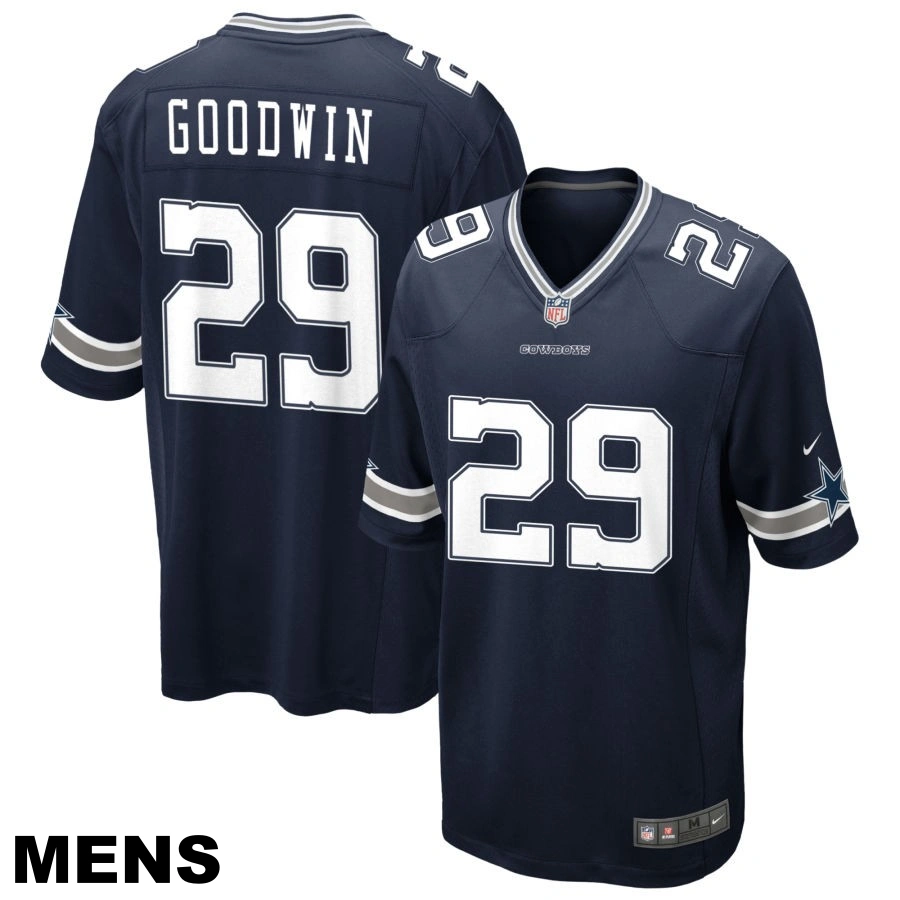 Men's Dallas Cowboys #29 C.J. Goodwin Navy Game Jersey