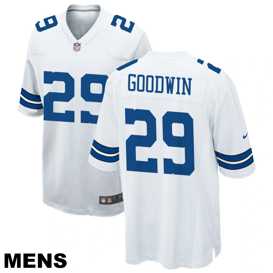 Men's Dallas Cowboys #29 C.J. Goodwin White Game Jersey Men's Dallas Cowboys #29 C.J. Goodwin White Game Jersey