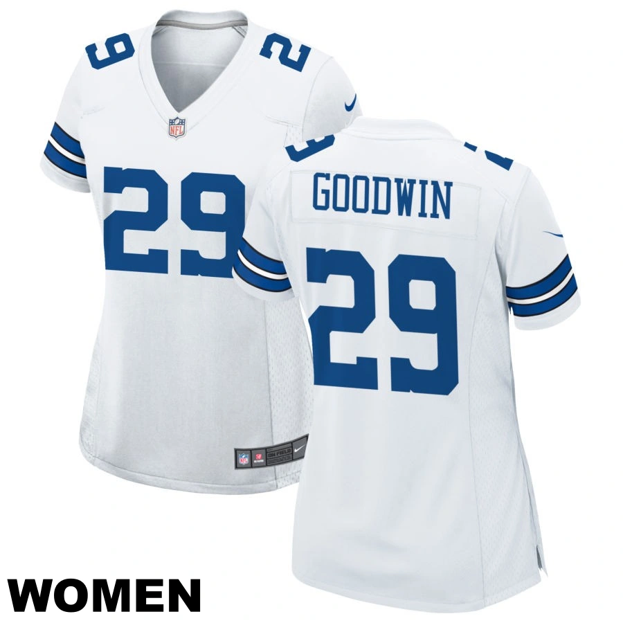 Women's #29 C.J. Goodwin White Dallas Cowboys Game Jersey Women's #29 C.J. Goodwin White Dallas Cowboys Game Jersey