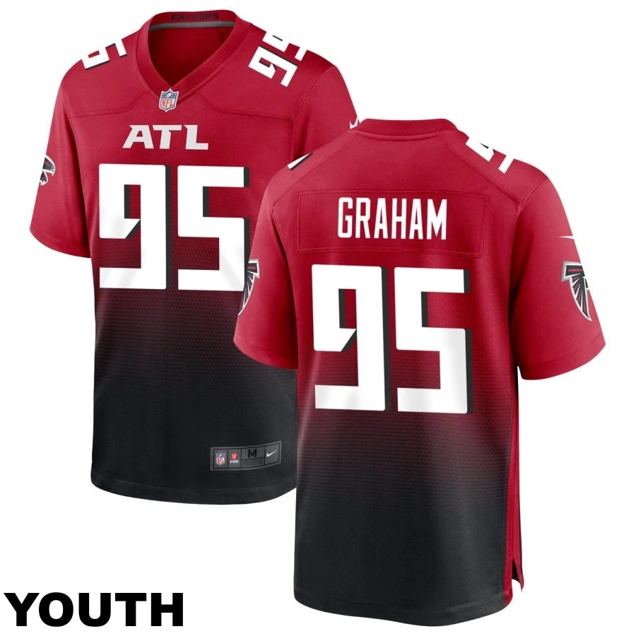 Youth Atlanta Falcons #95 Ta'Quon Graham Red Alternate Game Jersey